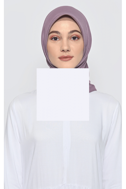 Hijab Segi Empat Voal Lily Jahit Tepi Dusty Purple